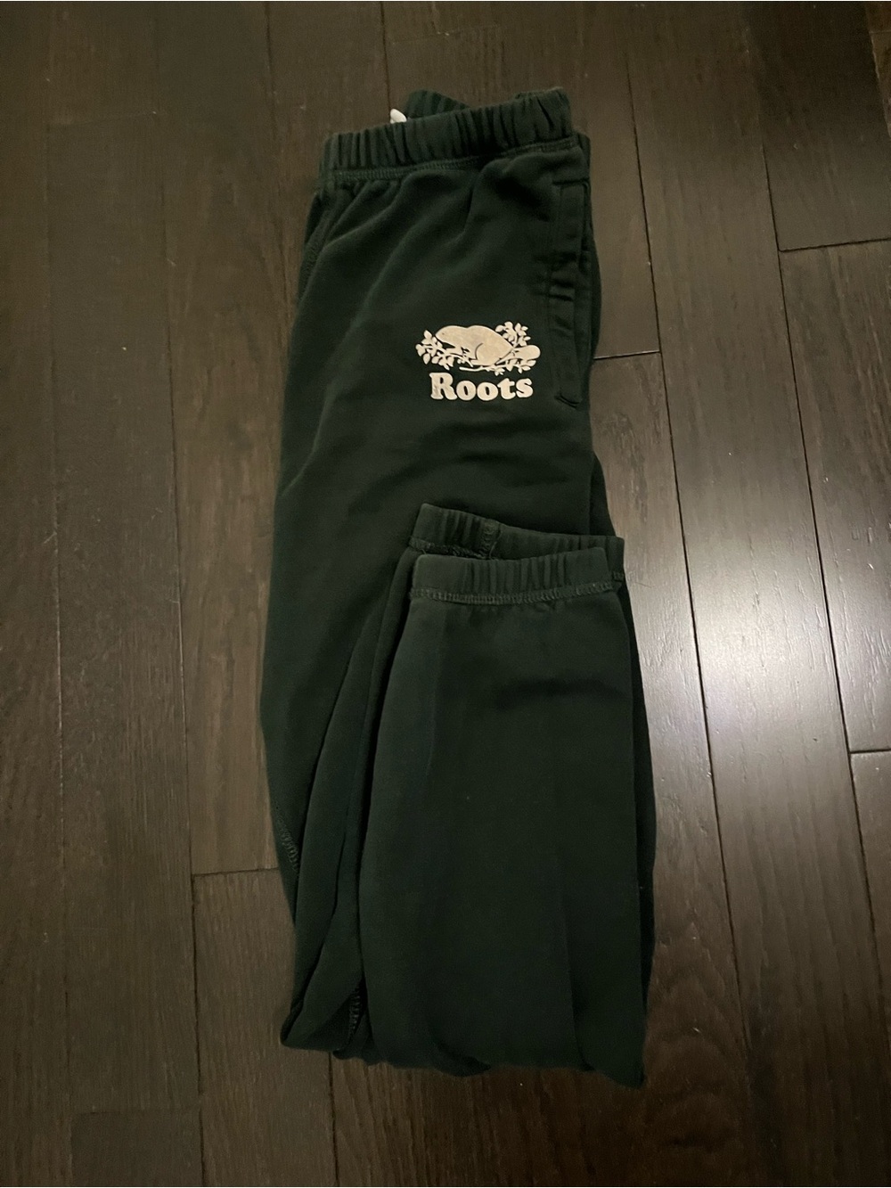Roots Dark Green Sweatpants with Cream Logo